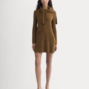 Cashmere Long-Sleeve Mini Dress | Heathered Toffee