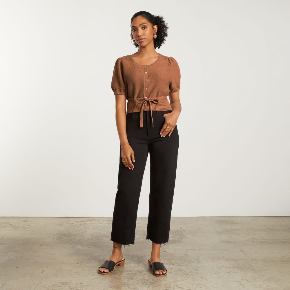 The Puff Sleeve Sweater Top | Tawny Brown - Image 4