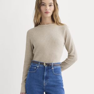 Slim-Fit Crew in Cozy Waffle | Heathered Oatmeal