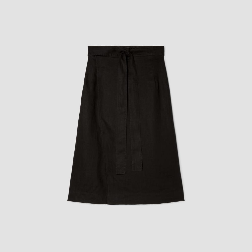 The Linen Wrap Skirt | Black - Image 2
