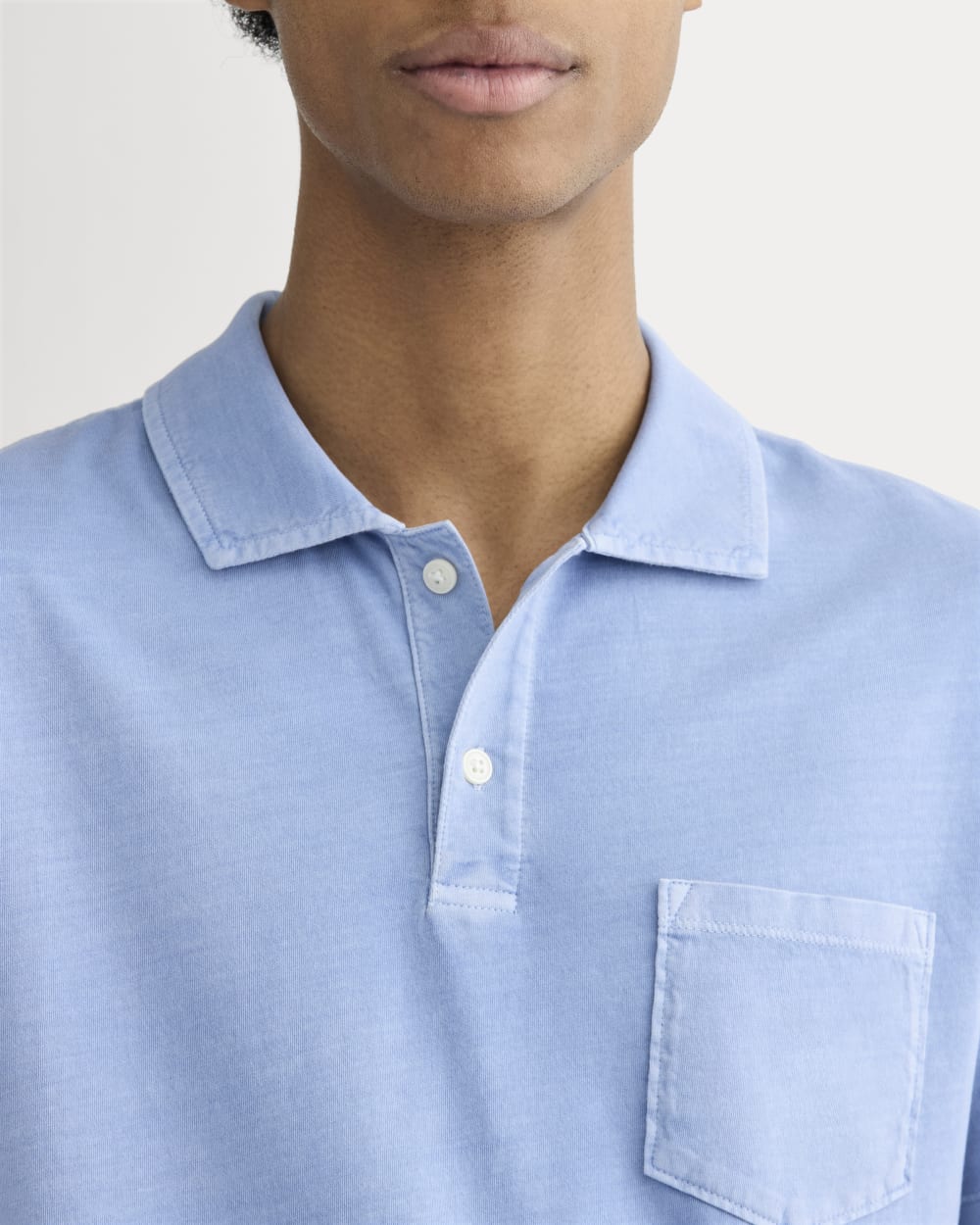 The Essential Organic Garment-Dyed Polo | Granada Sky Blue Garment Dye - Image 4