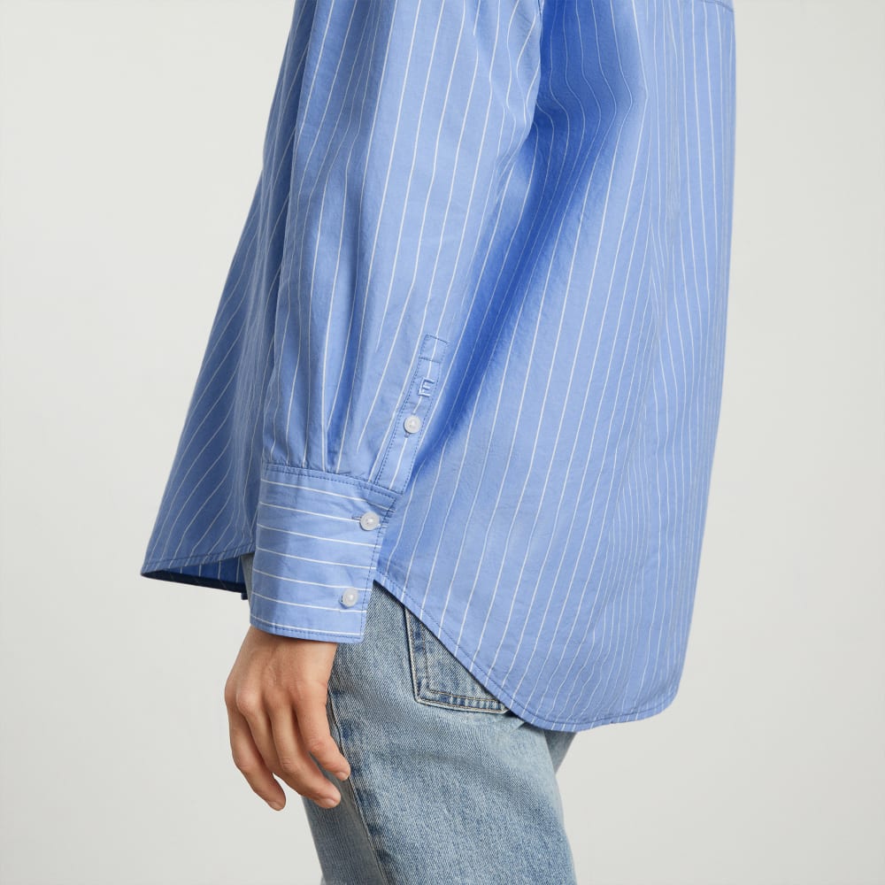 The Oversized Poplin Shirt | Powder Blue / White - Image 9