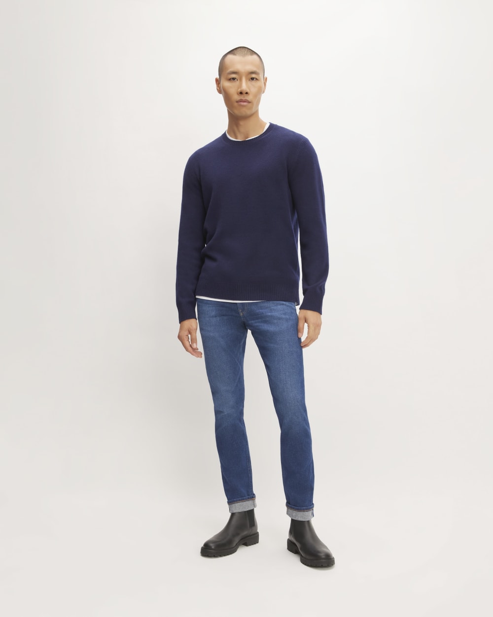 The Premium Merino Crew Neck Sweater | Deep Navy - Image 3