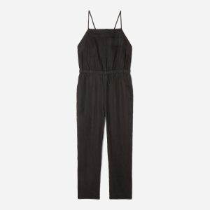 The Linen Shoestring Jumpsuit | Black