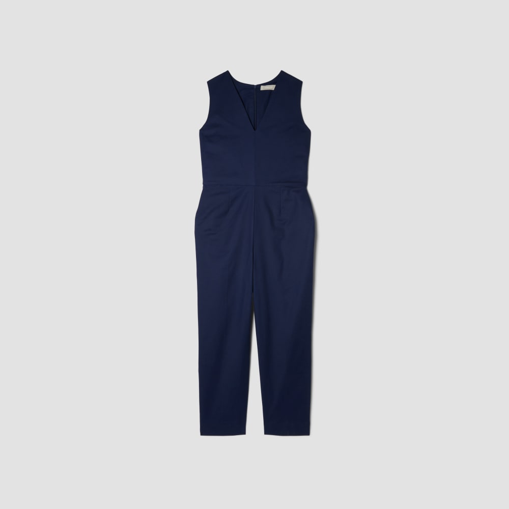 The Structured Cotton Jumpsuit | Navy - Image 2