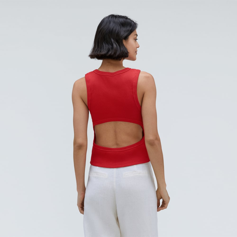 The Ribbed Cutout Tank | Ruby - Image 2