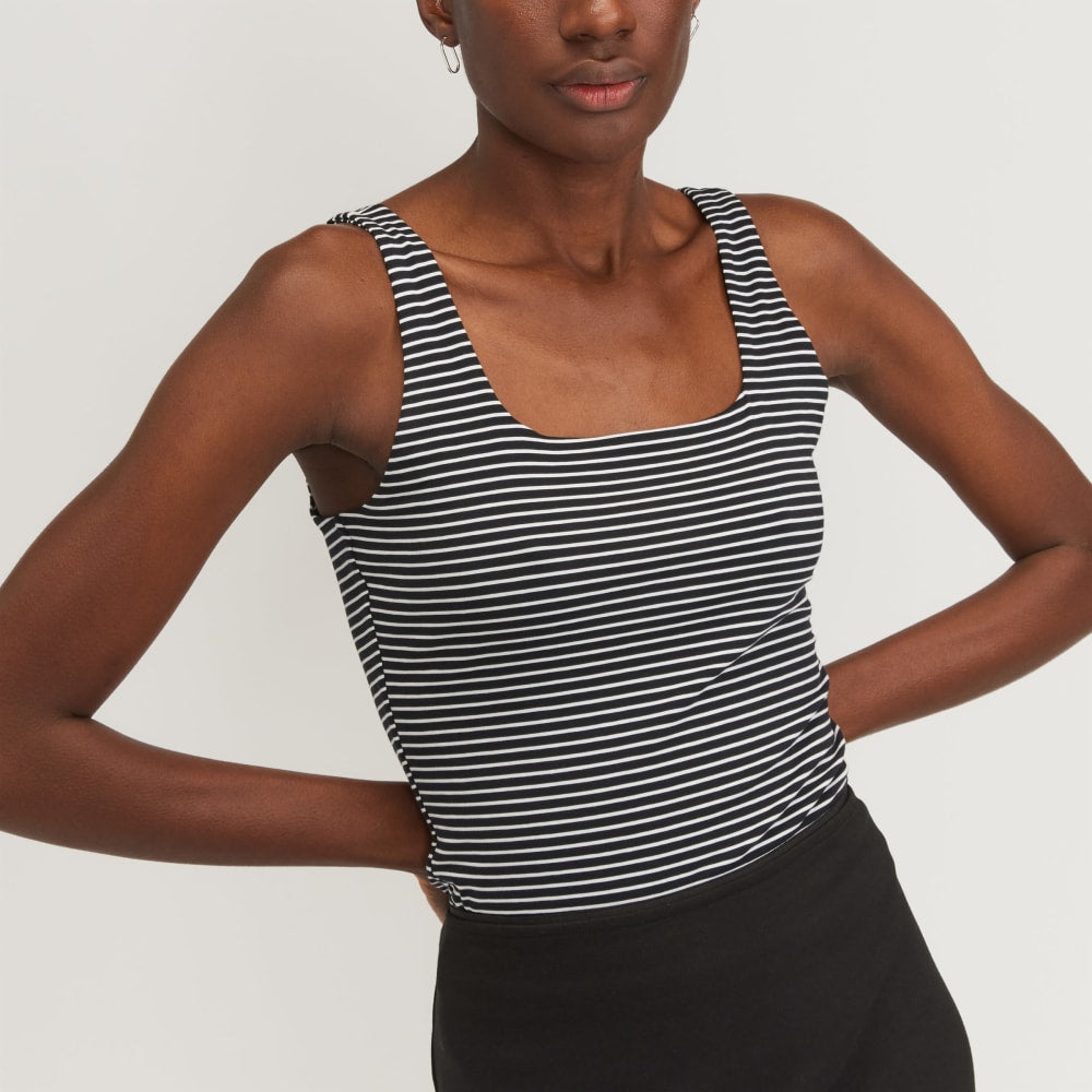 The Supima? Sleeveless Top | Black / White - Image 4