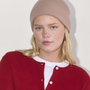 The Cashmere Ribbed Beanie | Dusty Rose
