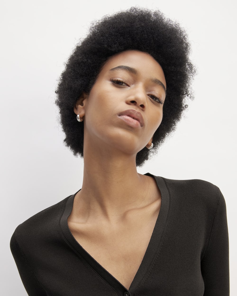 The Viscose Knit Cardigan | Black - Image 4