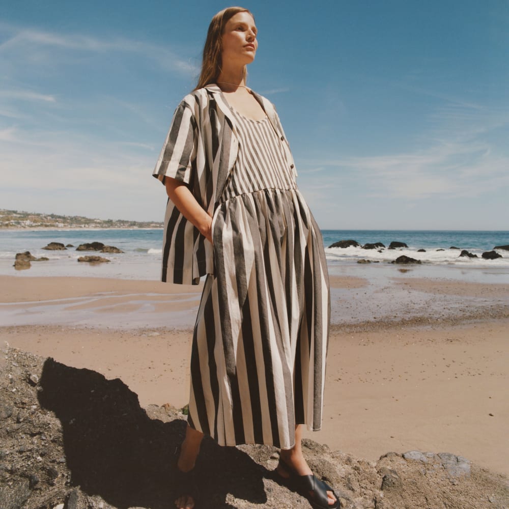 The Poplin Summer Dress | Bone / Black - Image 7