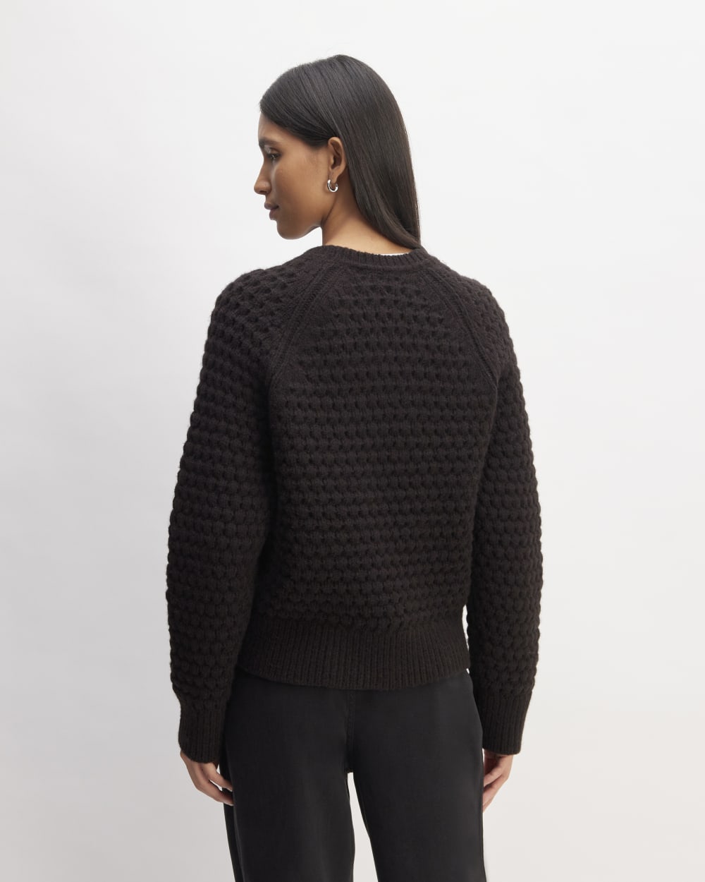The Cloud Oversized Textured Crew | Black - Image 6