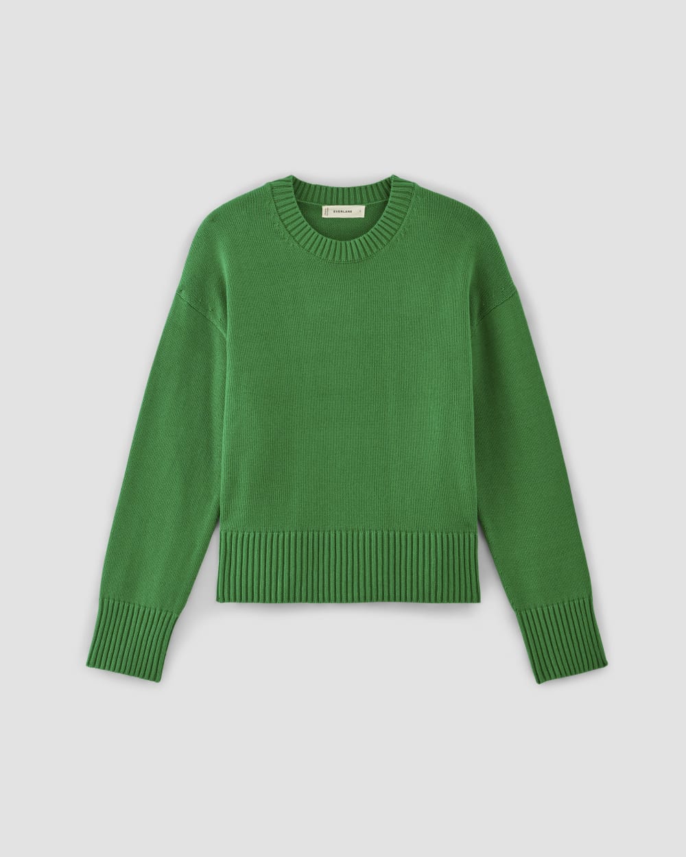 The Boxy Sweater in Everyday Cotton | Grass Green - Image 2
