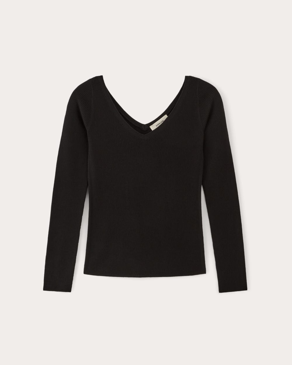 The Off-Shoulder Top in Ultrasoft Merino | Black - Image 2