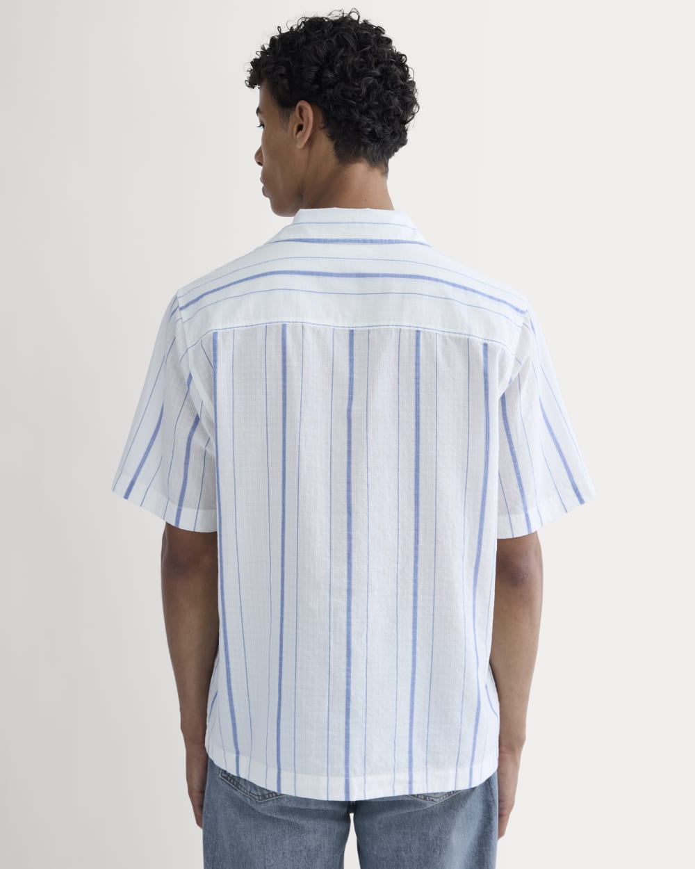 The Textured Resort Shirt | Bone / Dutch Blue - Image 5