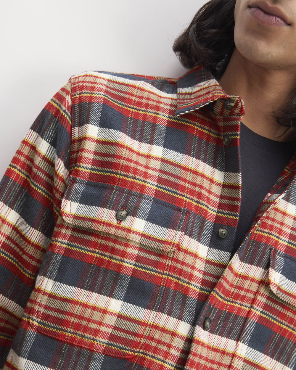 The Heavyweight Overshirt | Uniform | True Navy / Haute Red / Honey - Image 4