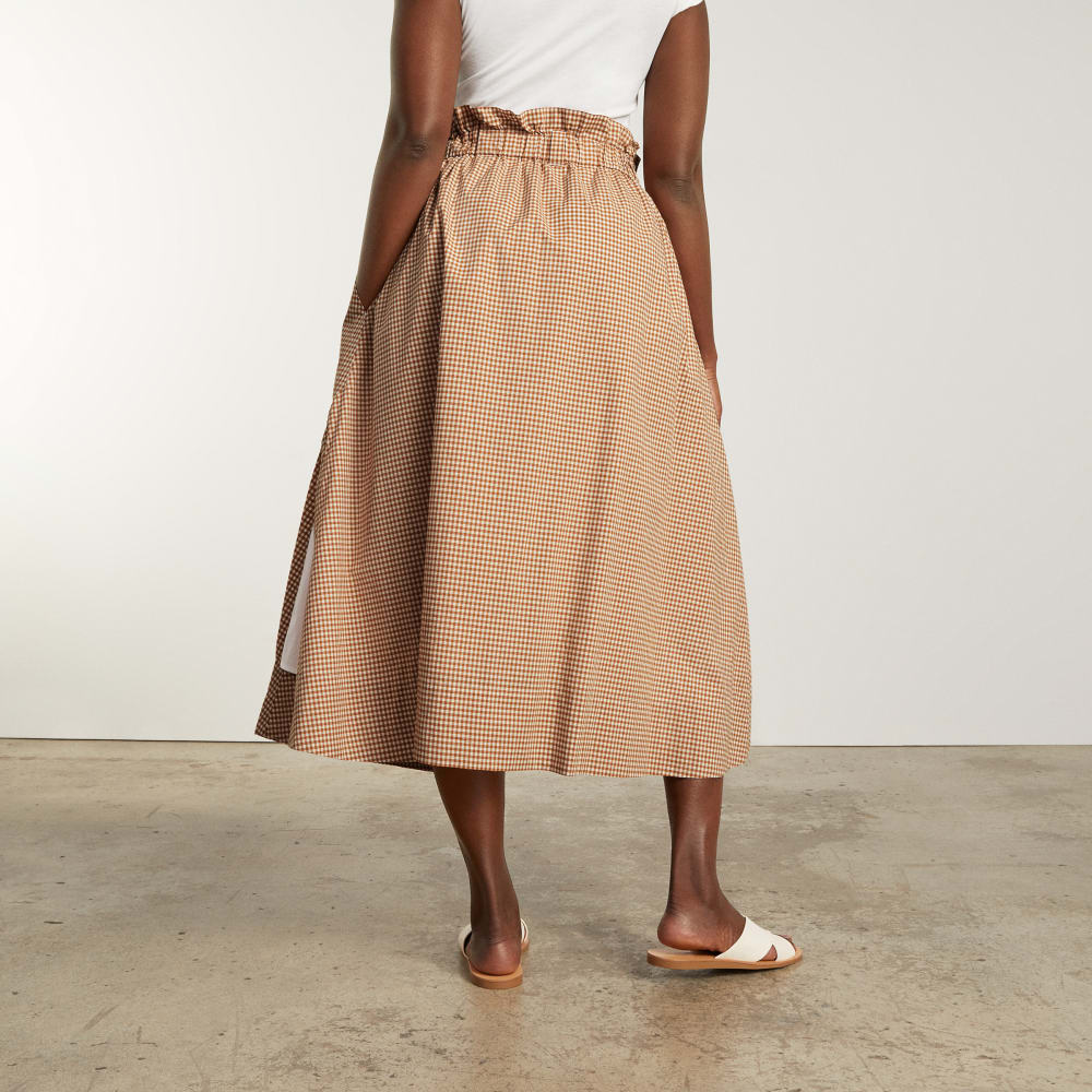 The Easy Button-Front Skirt | Burnt Orange Gingham - Image 6