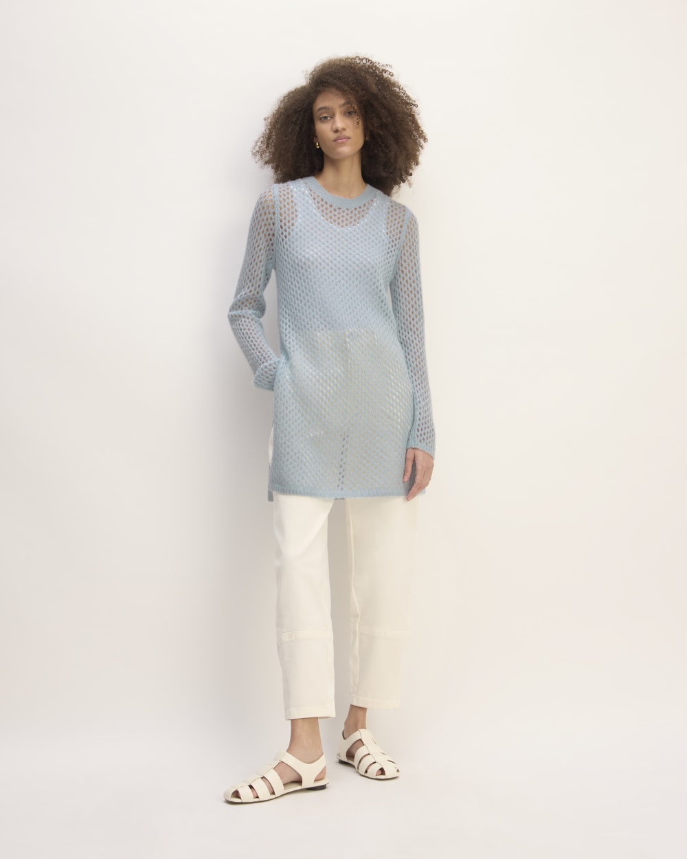 The Everlane x Marques' Almeida Alpaca Mesh Tunic | Mist - Image 4