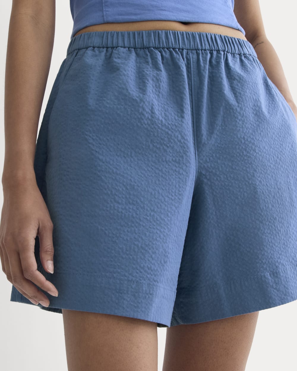 The Seersucker Pull-On Short | Soft Cobalt - Image 4