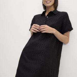 The Linen Eyelet Shirtdress | Black Eyelet