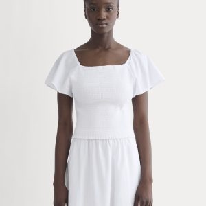 The Gauze Smocked Top | White