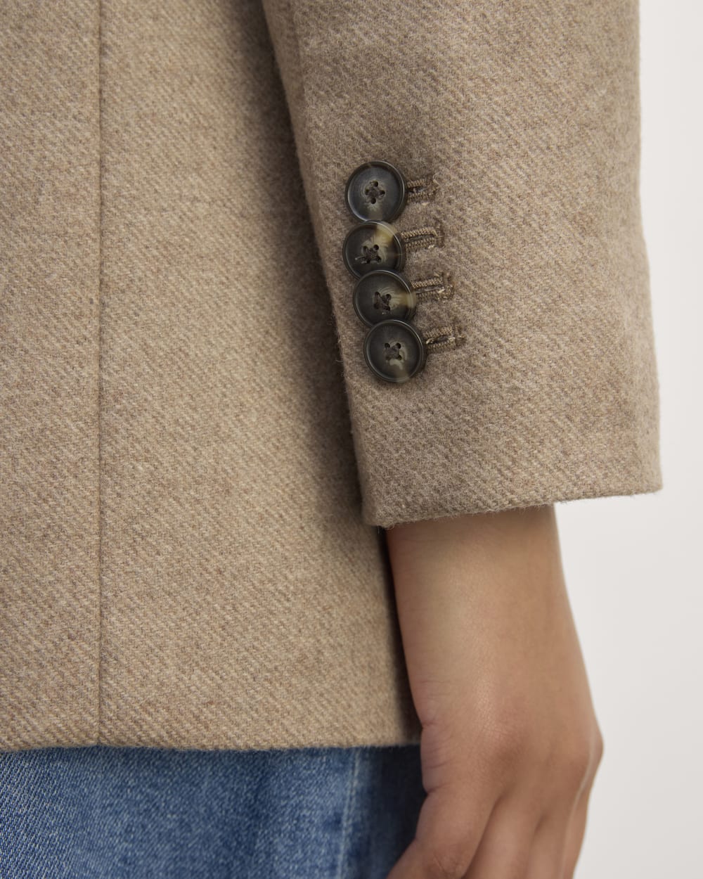 The Oversized Blazer in Wool | Beige Twill - Image 5