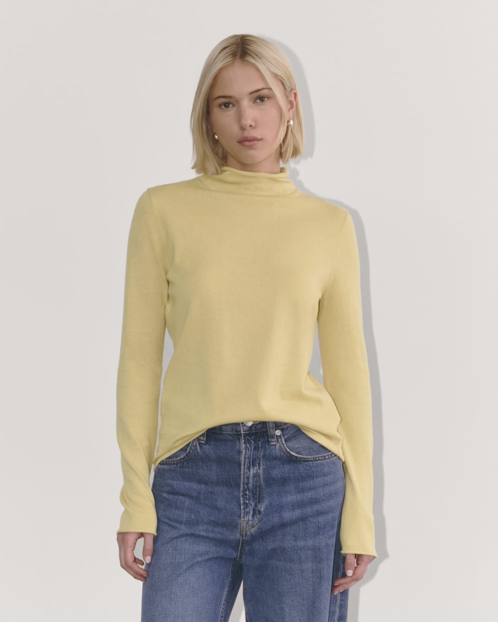 The Funnel Neck in Cotton Cashmere | Parsnip