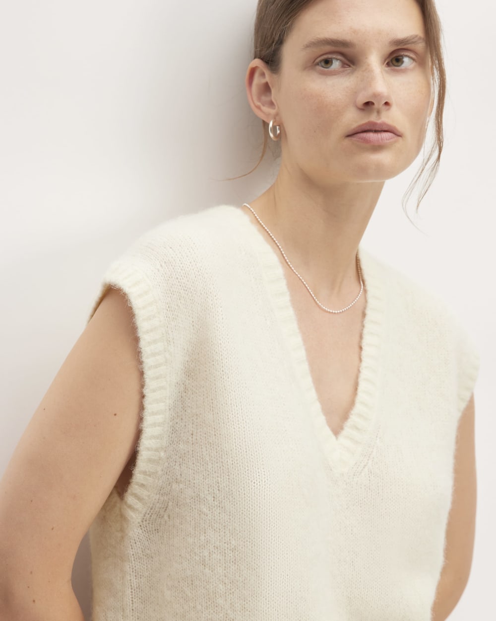 The Alpaca V-Neck Vest | Snow - Image 4