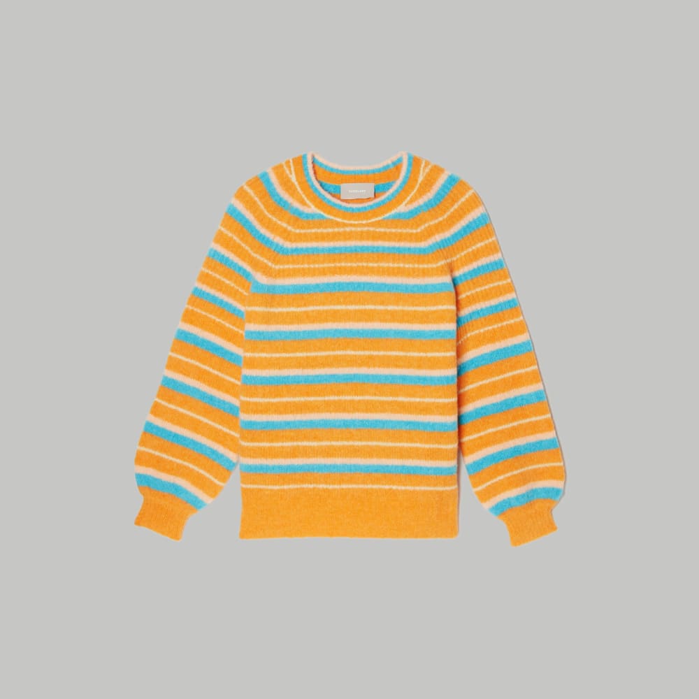 The SuperFuzz Alpaca Oversized Crew | Turmeric Stripe - Image 2