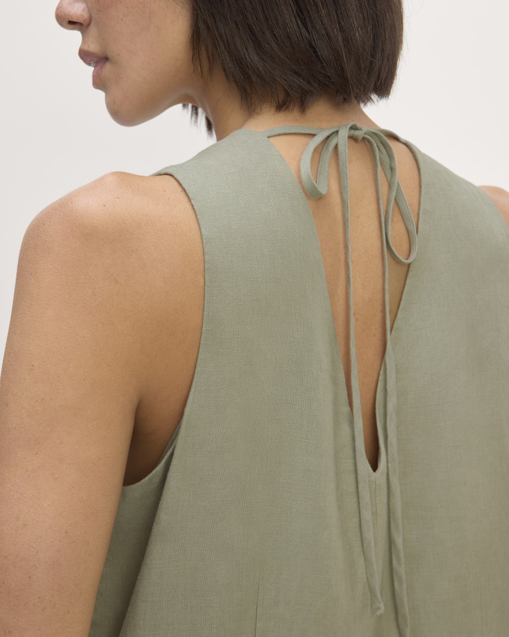The Linen V-Neck Maxi Dress | Sage Green - Image 5