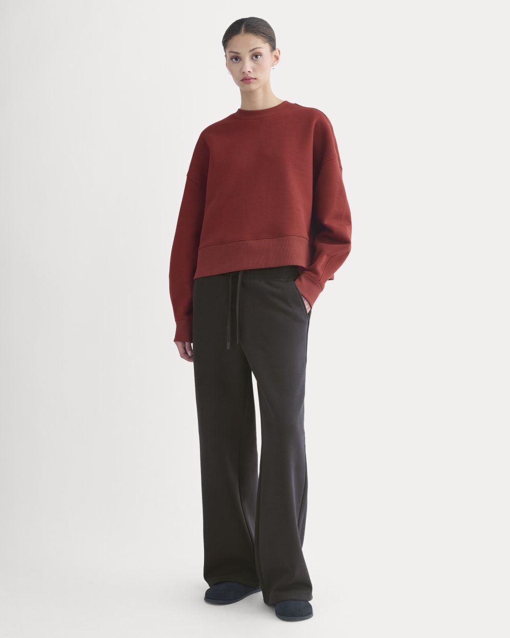 Luxe Fleece Sweatshirt | Merlot - Image 3