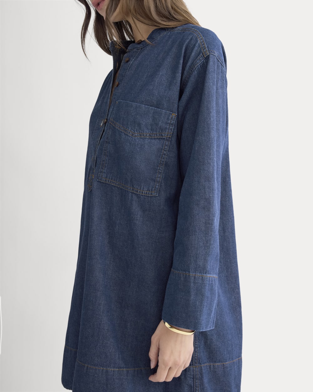 The Denim Popover Dress | Dark Indigo - Image 3