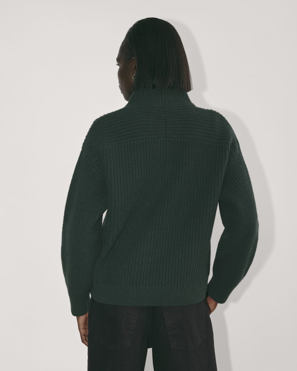The Half-Zip Sweater in Luxe Merino | Heather Scarab Green - Image 6