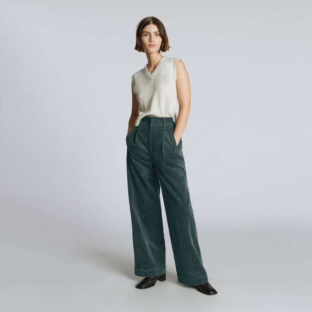 The Corduroy Way-High® Drape Pant | Evergreen