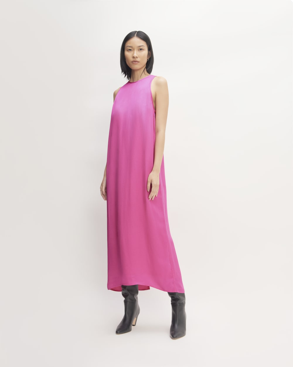The Satin Racerback Slip Dress | Fuchsia Pink