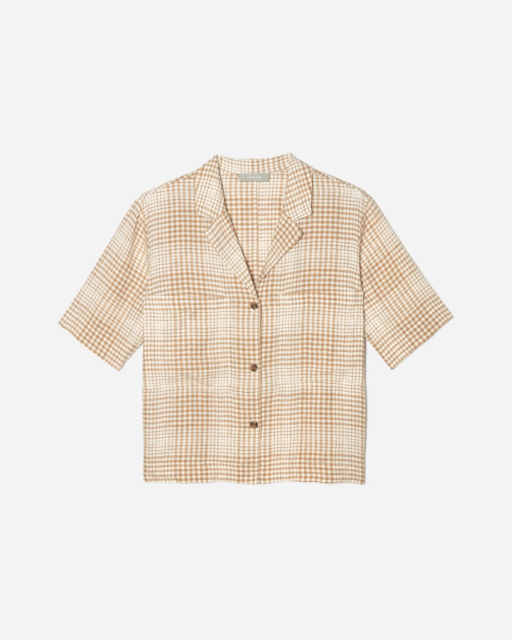 The Linen Workwear Shirt | Iced Coffee Grid - Image 5