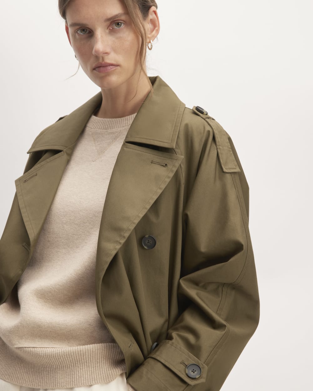 The Cotton Long Trench Coat | Beech - Image 3