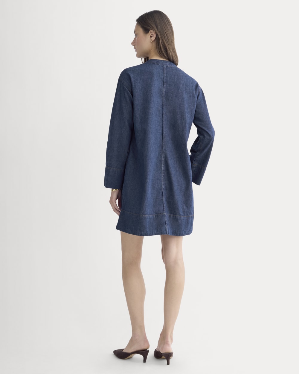 The Denim Popover Dress | Dark Indigo - Image 4
