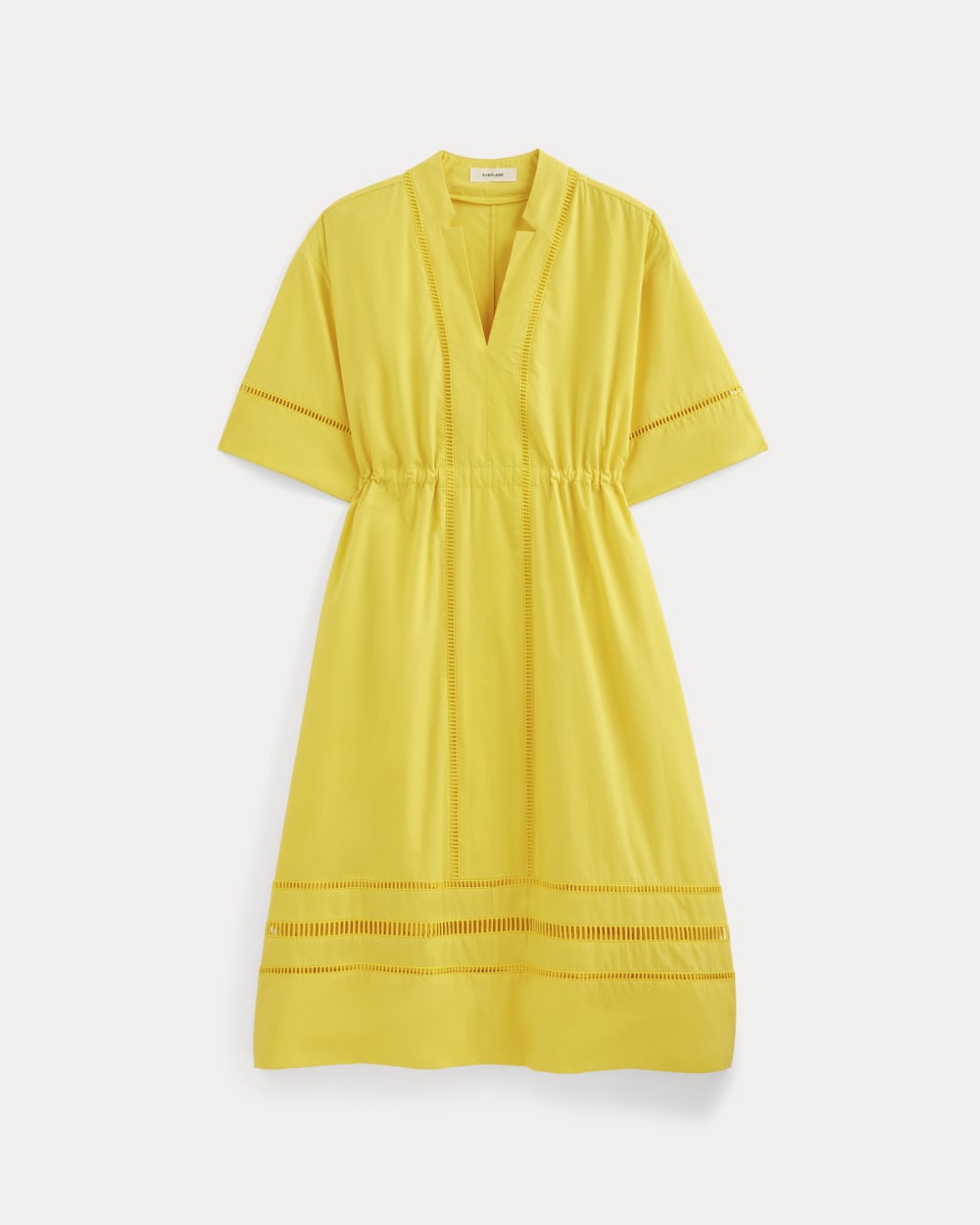 The Lace Trim Caftan Dress | High Visibility Yellow - Image 2