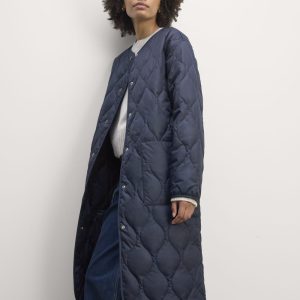 The Long Quilted Liner | Navy