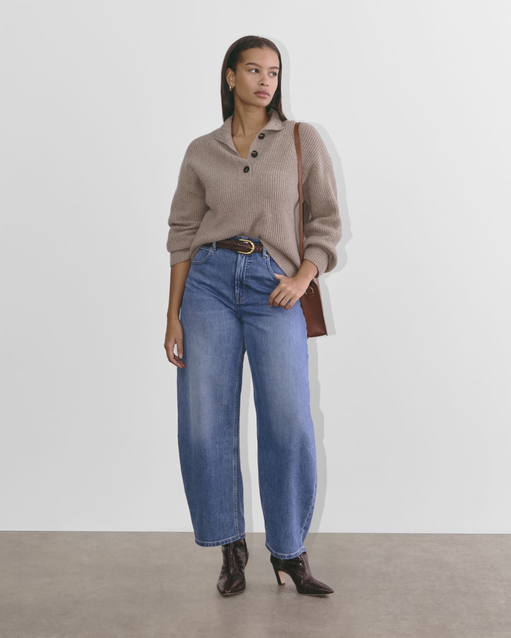 The Cocoon Henley in Wool Cashmere | Oatmeal - Image 3