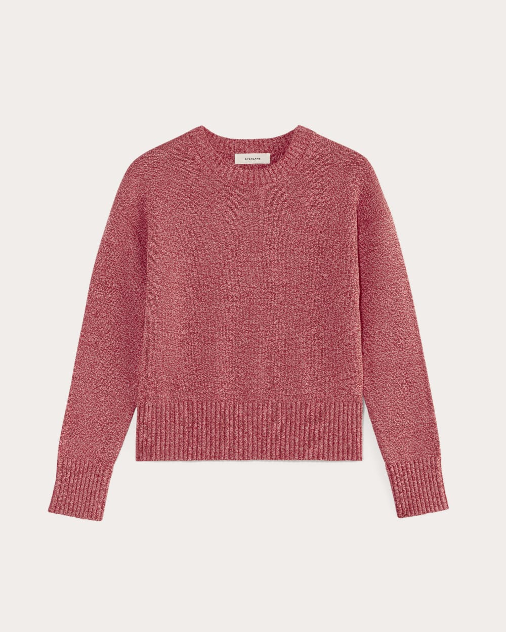 The Boxy Sweater in Everyday Cotton | Pink Peony / Classic Red - Image 2
