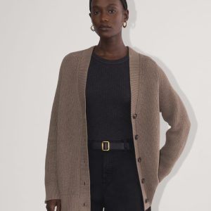 The Long Cocoon Cardigan | Heather Taupe