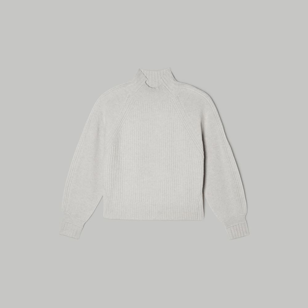 The Cashmere Ribbed Turtleneck | Pale Heathered Grey - Image 2