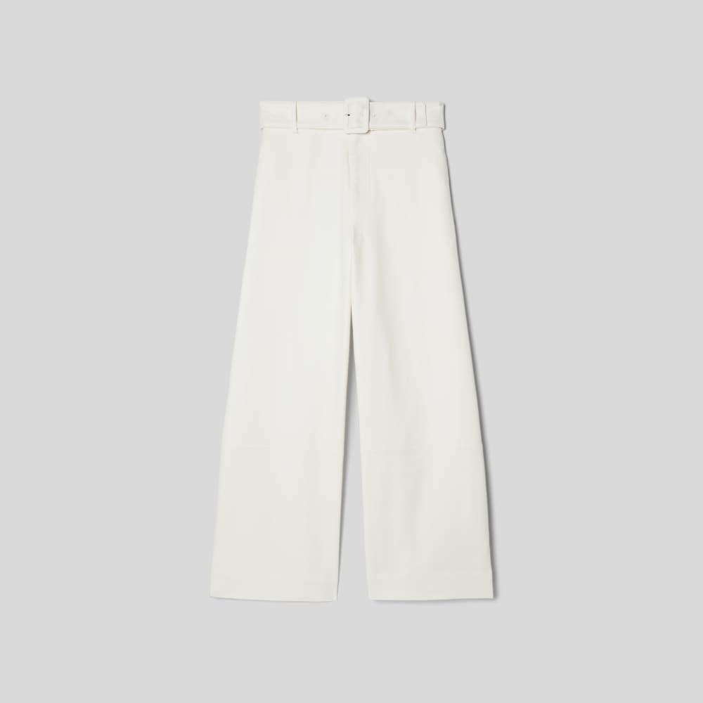 The Structured Cotton Belted Pant | Bone - Image 2