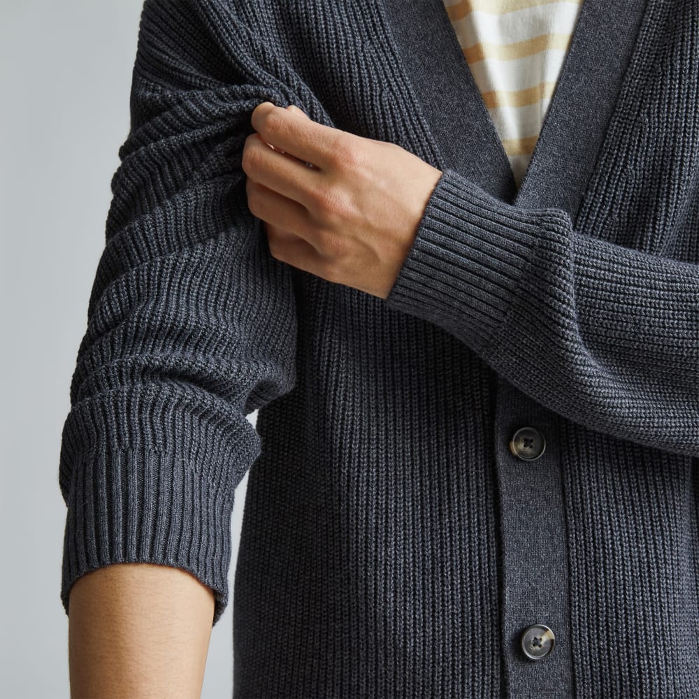 The No-Sweat Ribbed Cardigan | Heather Ash - Image 5