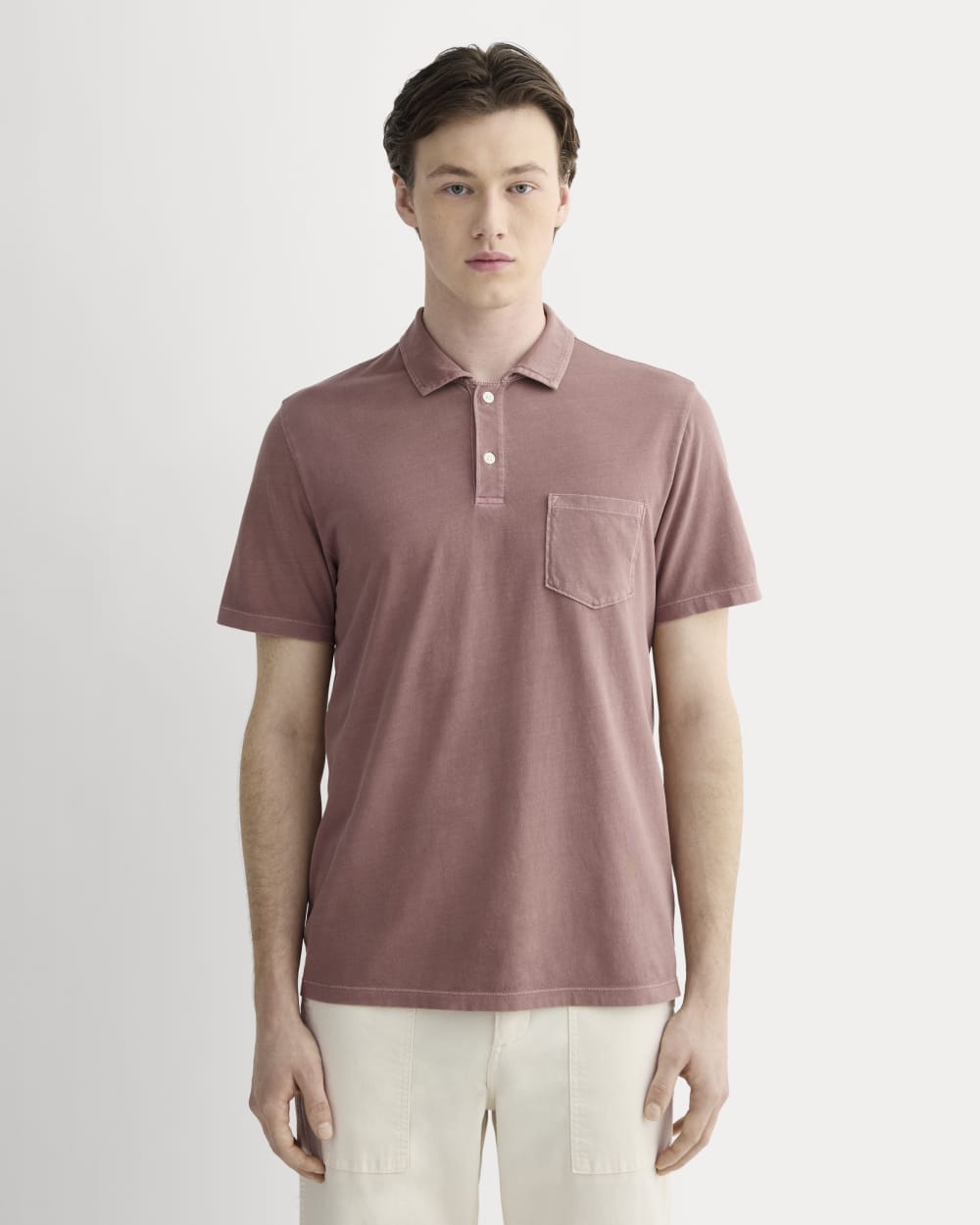 The Essential Organic Garment-Dyed Polo | Brown Garment Dye