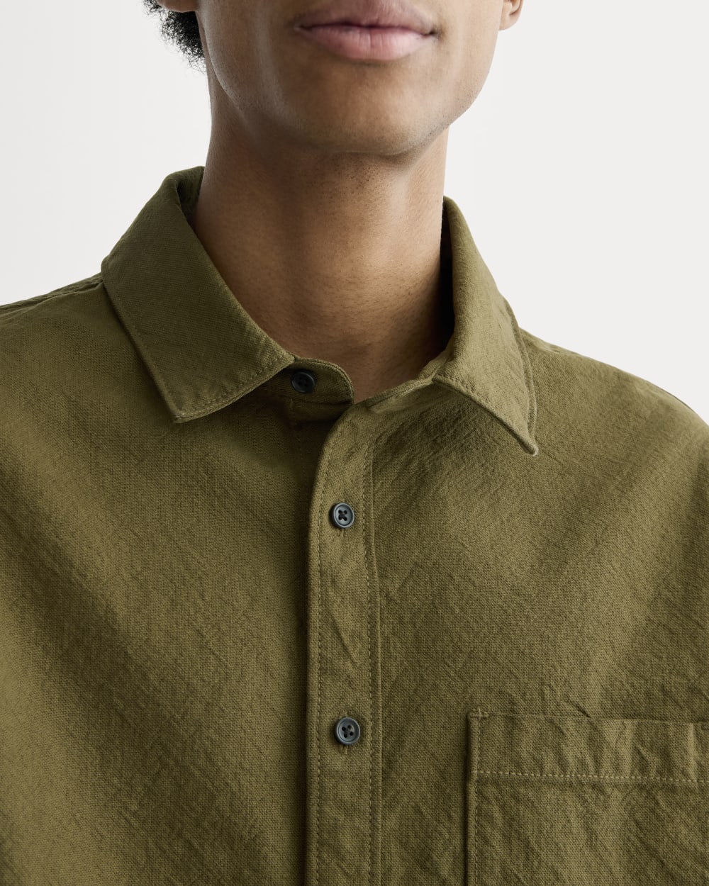 The Canvas Organic Cotton Overshirt | Olive - Image 4