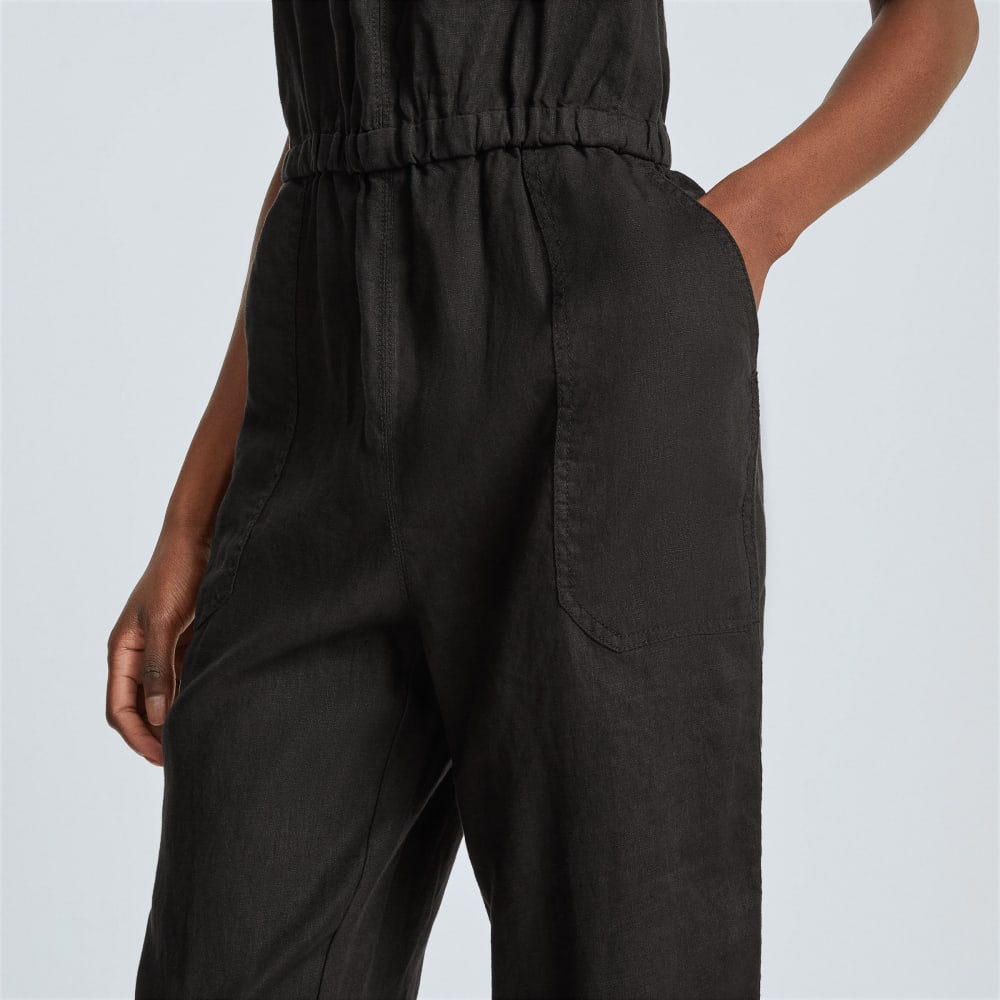 The Linen Shoestring Jumpsuit | Black - Image 6