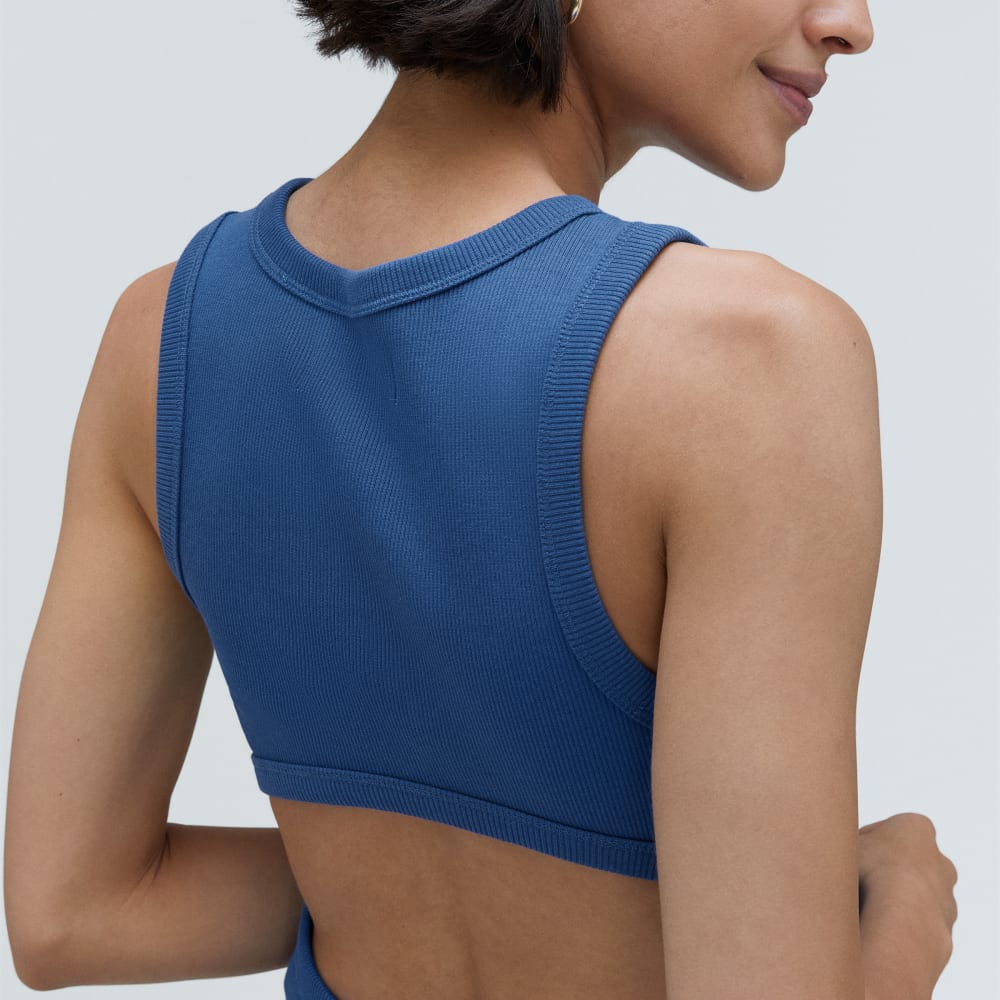 The Ribbed Cutout Tank | Deep Blue - Image 3
