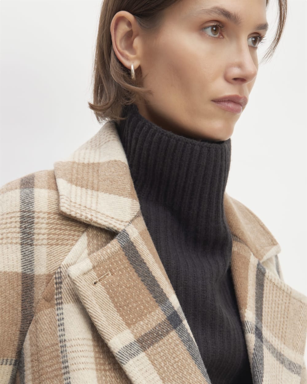 The Italian ReWool? Long Peacoat | Heathered Charcoal / Cornstalk / Toasted Coconut / Biscotti - Image 2